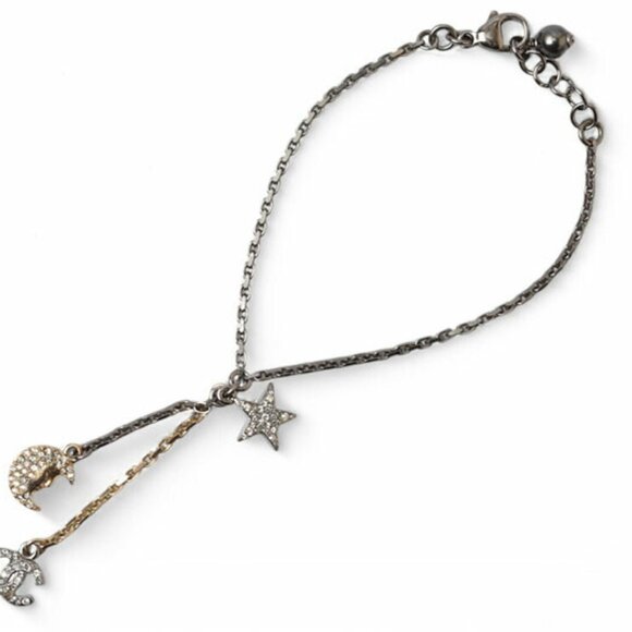 CHANEL Authentic Gold Logo Bracelet